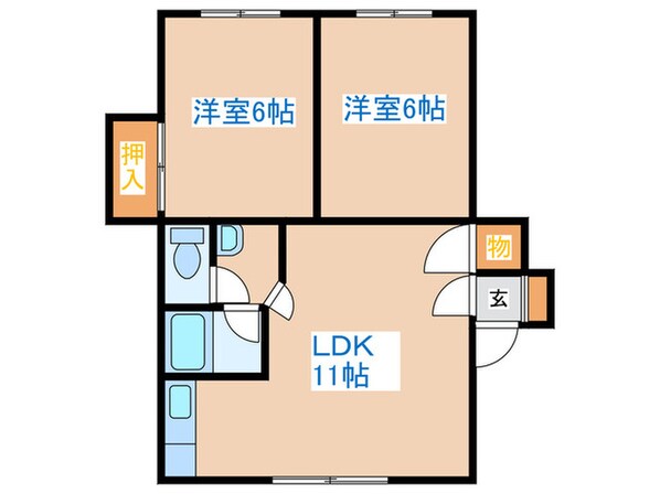 平和ハイツ第２の物件間取画像